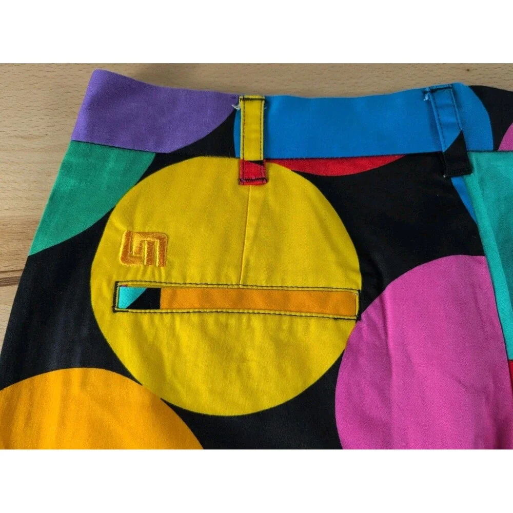 Loudmouth Golf Rainbow Colorful Circles Polka Dot Shorts Mens 34